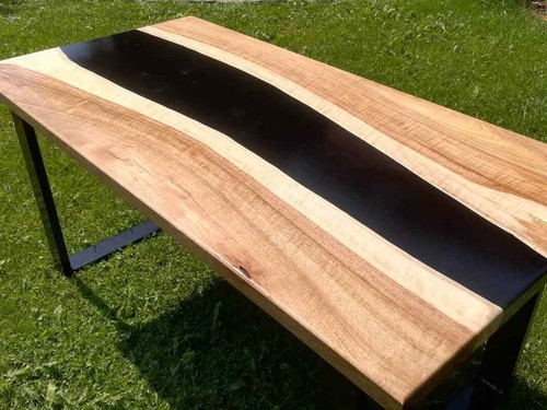 Table bois époxy noir - en,