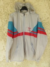 Veste ADIDAS vintage style K Way Windbreaker jacket nylon gris 80'S giacca 177 M