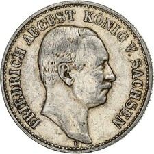 Monnaie, Etats allemands, SAXONY-ALBERTINE, Friedrich August III, 2 Mark, 1907