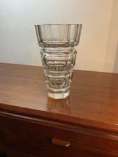 VASE EN VERRE TAILLÉ DE JOSEF HOFFMANN (1870-1956 ) POUR MOSER, ART DECO.