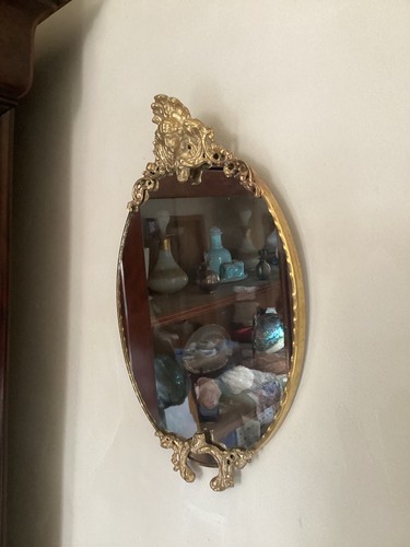 Miroir mural ancien - en, laiton