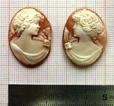 LOT CAMÉE pour parure BROCHE Miniatur PENDENTIF cameo NACRE or FILIGRANE 11