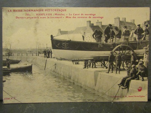 Cpa barfleur canot - cpa,