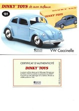DINKY TOYS Fiche + Certificat VW COCCINELLE Dinky Toys 181 Atlas