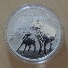 Australia 1$ Lunar 3 Year of the Ox 2021 1 oz silver 99.9% in a capsule (argent)