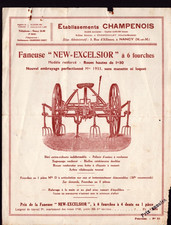 CHAMOUILLEY / NANCY (52 / 54) FONDERIE FORGE / FANEUSES "CHAMPENOIS" Tract 1933