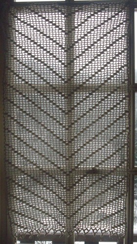 Rideau crochet ancien - , fait