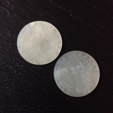 2 Jetons Chinois Anciens Nacre Gravé Personnages XIXème (H)