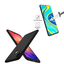 Pour XiaoMi redmi Note 7/7 PRO Coque gel silicone matte NOIR + 1 verre trempé