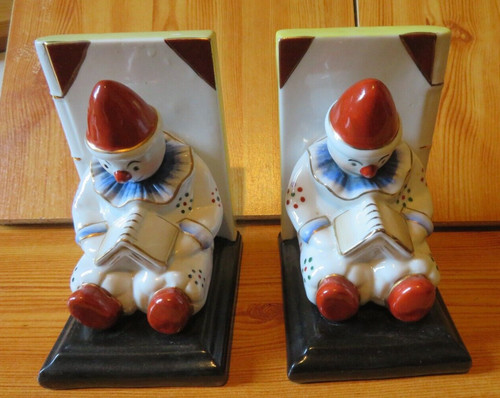 Art deco nouveau clowns - art,