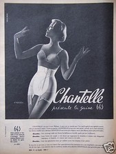Publicité 1958 chantelle - publicitÉ,