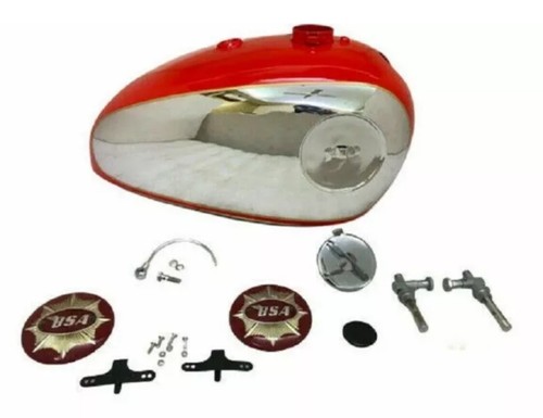 Bsa goldstar chrome red tank - bsa, 4