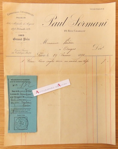 Paul sormani 1891 facture - ●,
