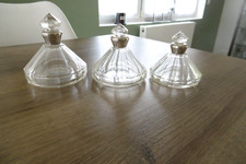 3 anciens flacons nécessaire de toilette parfum en argent massif et cristal