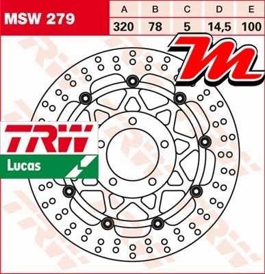 Disque frein avant trw - disque,