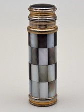 Vaporisateur Parfum Ancien De Sac À Main , Art Deco Damier Nacre , Le KID 