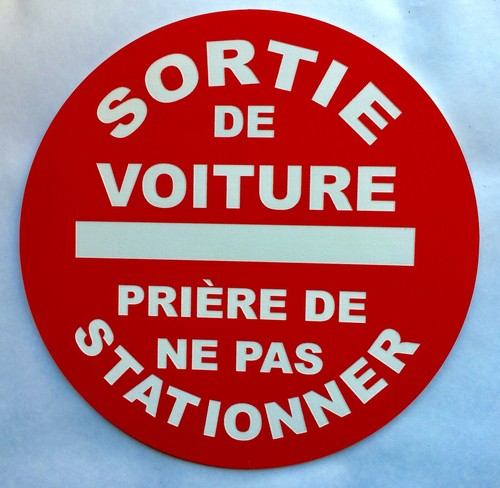 Panneau sortie voiture - de,