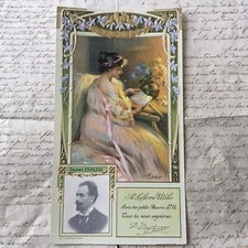 Chromo LU gaufré LEFEVRE UTILE Delphin ENJOLRAS Peintre Art Nouveau 1900