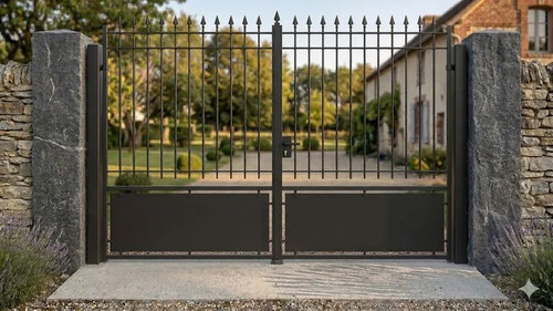 Portail coulissant acier fer - portail,