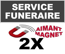 2 Plaques panneaux magnétiques SERVICE FUNERAIRE gris foncé 10x30cm.