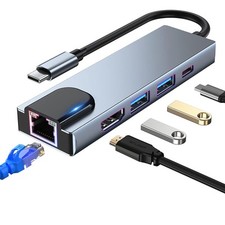 Adaptateur multiport USB C Hub - Station d'accueil 5 en 1 (USB C)
