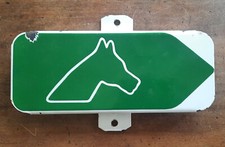 Ancienne Plaque émaillée  direction HARAS  CHEVAUX Manège Hippique 12x30cm