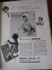 appareil photo KODAK Six 20 bébé publicité papier ILLUSTRATION 1932 eb