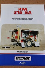 Brochure remorque Acmat RM 215 SA atelier de campagne 4 pages