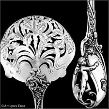 Canaux Masterpiece French Sterling Silver Sugar Sifter Spoon, Cherub