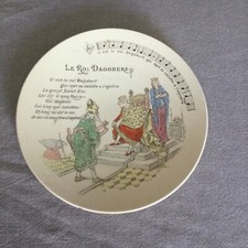 Assiette Barbotine Georges Dreyfus Moret Sur Loing Le Roi Dagobert État D Usage 