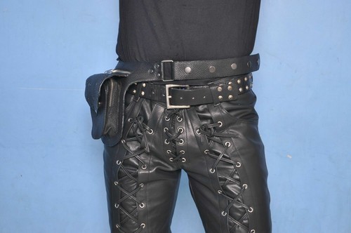 Pantalon jeans tout cuir noir