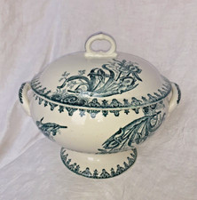 Soupière ancienne  Terre de Fer Ste Amandinoise décor Iris