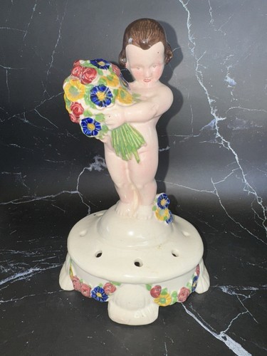 Vintage cherub with flower - cherub,