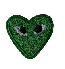 Patch écusson coeur vert yeux