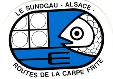 autocollant - ROUTES DE LA CARPE FRITE - ALSACE -  Sticker Collector Vintage