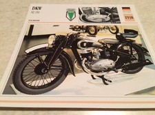 Carte moto DKW NZ 350 1938
