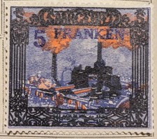 Timbre Sarre 5 francs 1921