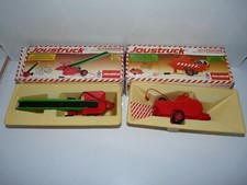 lot 2 ancien jouets élévateur moto-pompe joustruck joustra 4505 4502 / testé ok