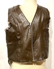  Ancien gilet de Travail Corvée costume d'époque en cuir Fourré 
