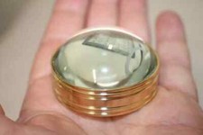 Loupe de bureau 2" vintage style ancien laiton massif verre lourd
