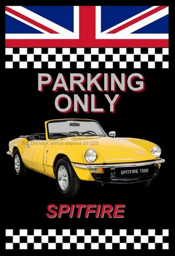 Plaque parking only - parking, triumph