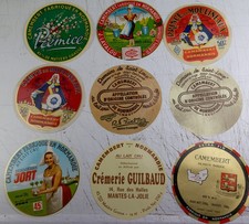 Lot de 9 étiquettes anciennes