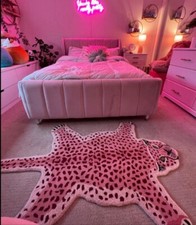 Tapis léopard 3x5 pieds fait main 100% laine touffeté main pour décoration in...