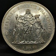 50 FRANCS HERCULE HYBRIDE 1974 ARGENT 900‰ AVERS 20 FRANCS / FRANCE