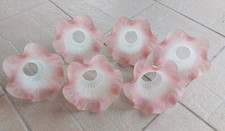 Lot De 6 Tulipes En Patte De Verre Blanc Et Rose