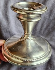 Bougeoir en argent massif STERLING , pied lesté - marques & déformations d'usage