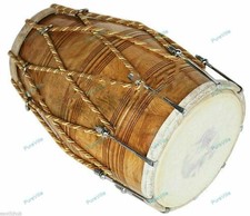 Traditionnel Indien Musical Instrument Corde Folk Dholak / Dholki avec Étui