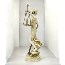 Sculpture statue déesse de la loi aveugle romaine grecque Themis 26 cm en marbre