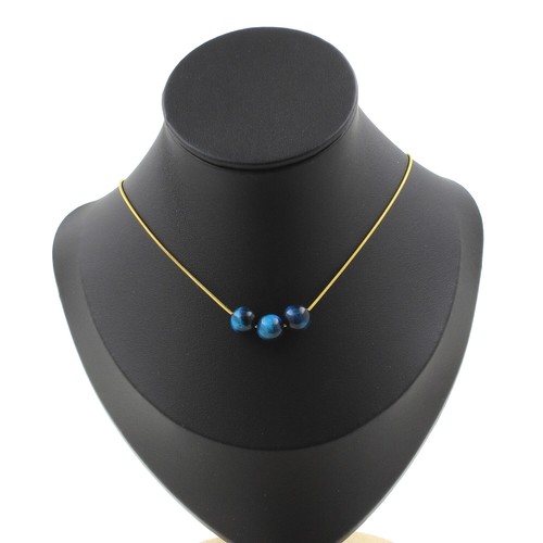 Collier perles oeil tigre - de,