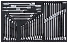 SONIC Kit de clés polygonales et de clés à fourches 604901 Acier chrome-vanadium